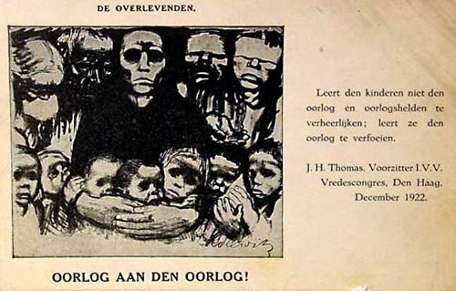 Postcard with drawing Survivors by Kthe Kollwitz